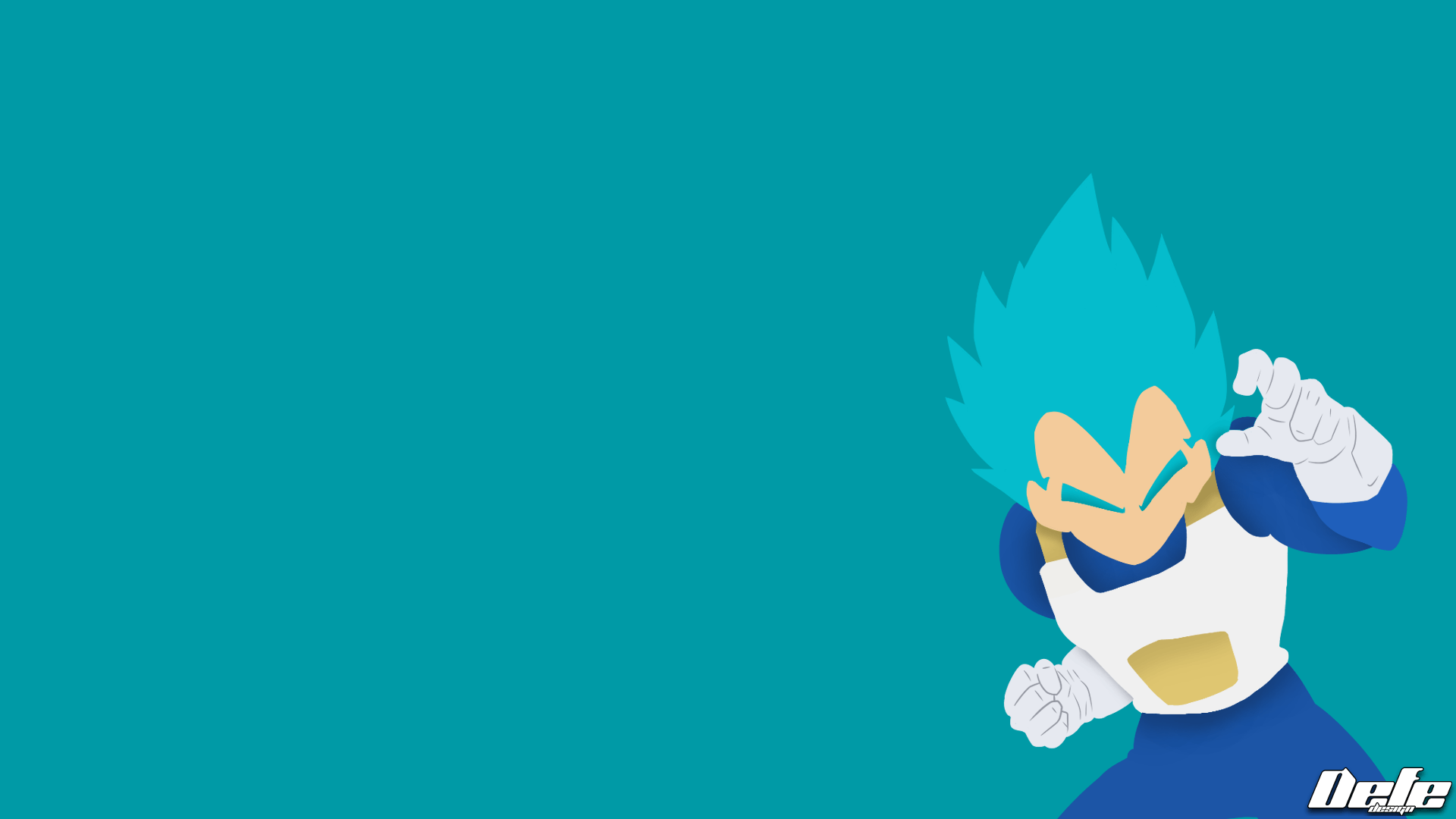 Vegeta Super Sayan Blue Minimal Wallpaper HD By Defe Design