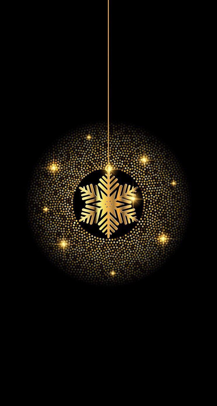 Wallpaper iPhone ⚪ And Gold Snowflake, HD
