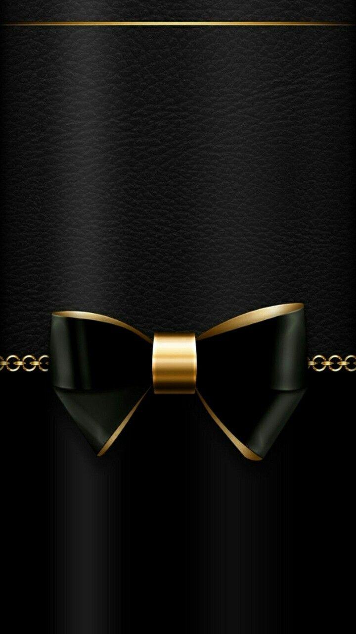 Black & Gold Bow Wallpaper. BEST BLACK. Black wallpaper