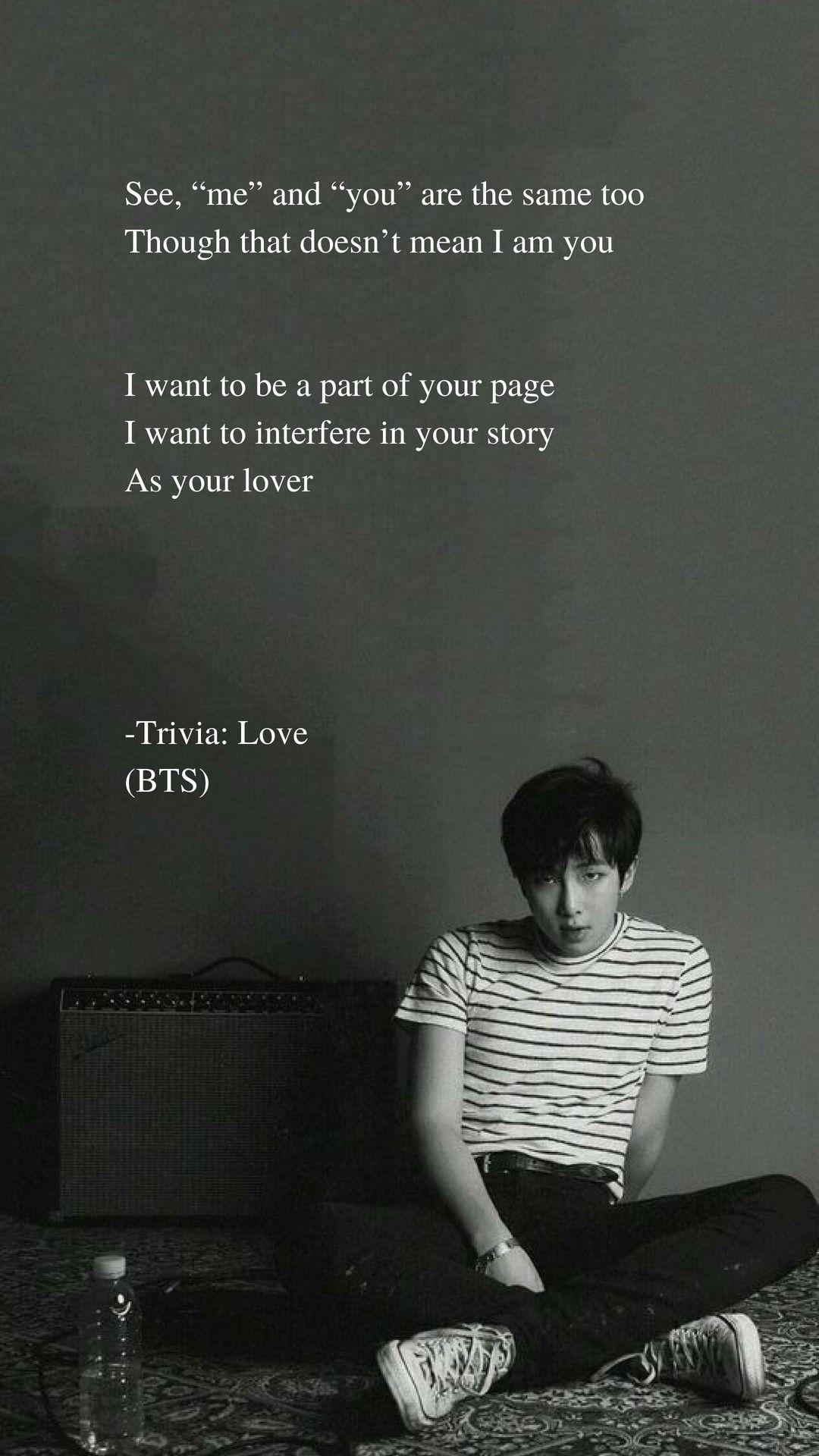 Trivia: Love by BTS RM Lyrics wallpaper. Bts lyric