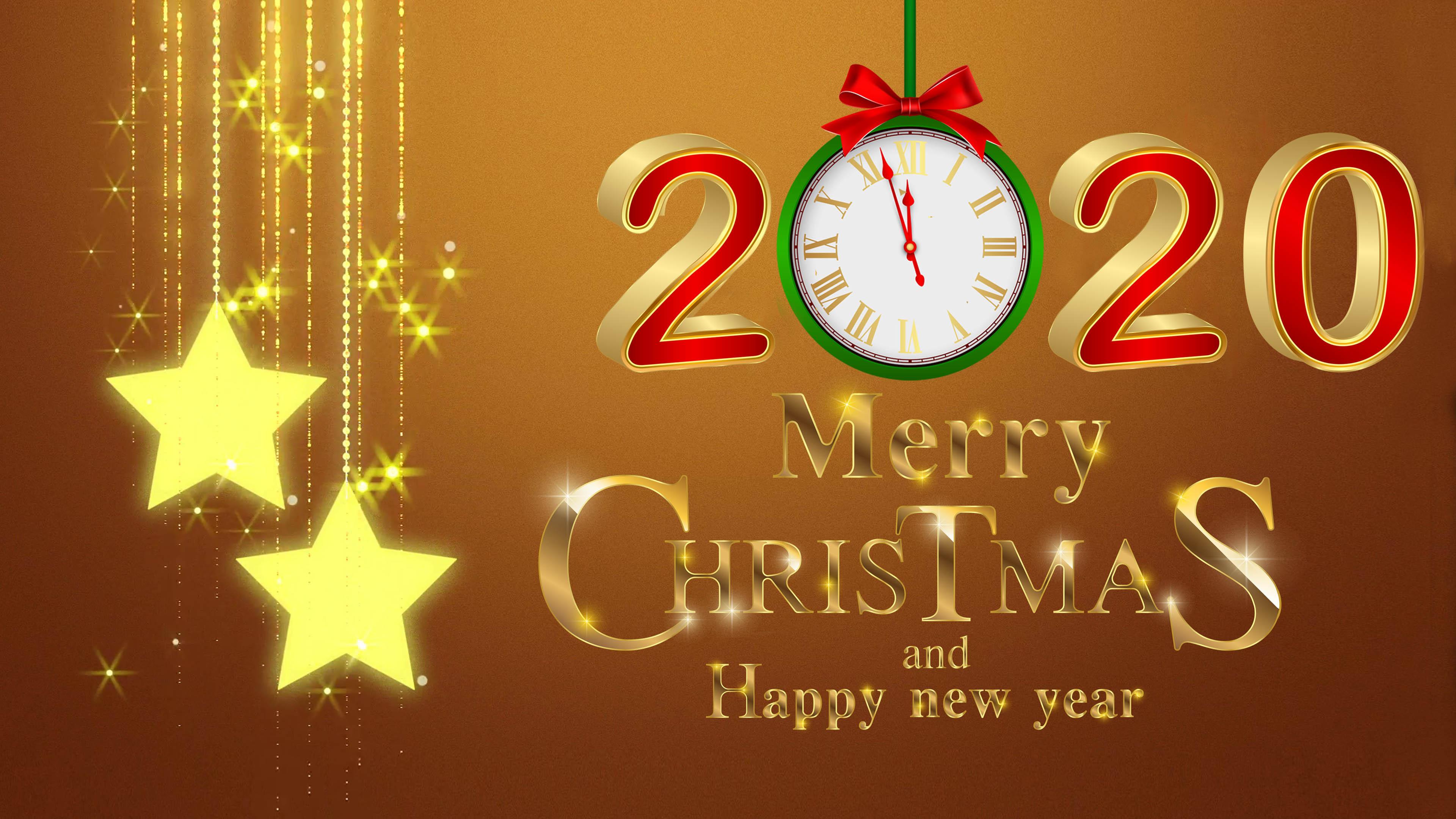 Merry Christmas And Happy New Year 2020 Gold 4k Ultra HD