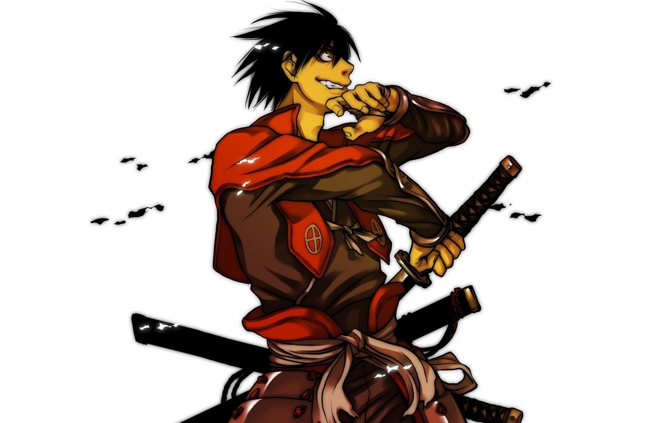 Wallpaper background, anime, art, samurai, guy, Shimazu Toyohisa