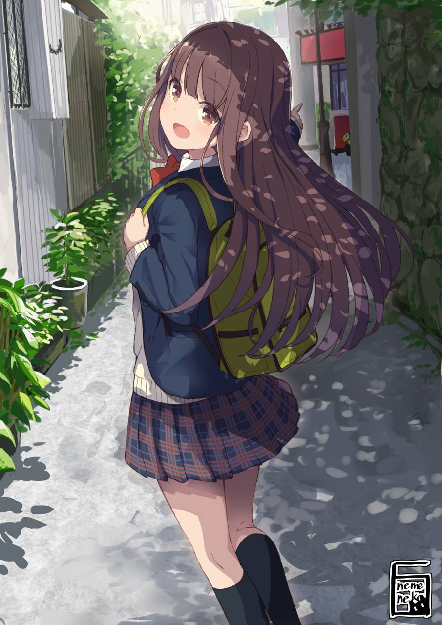 Anime school girl wallpaper