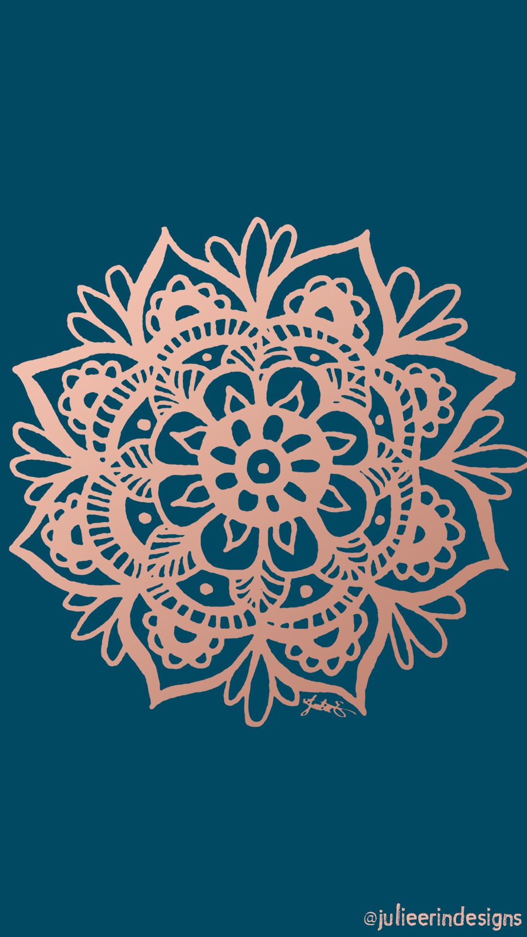 free phone wallpaper rose gold mandala mandalas Erin