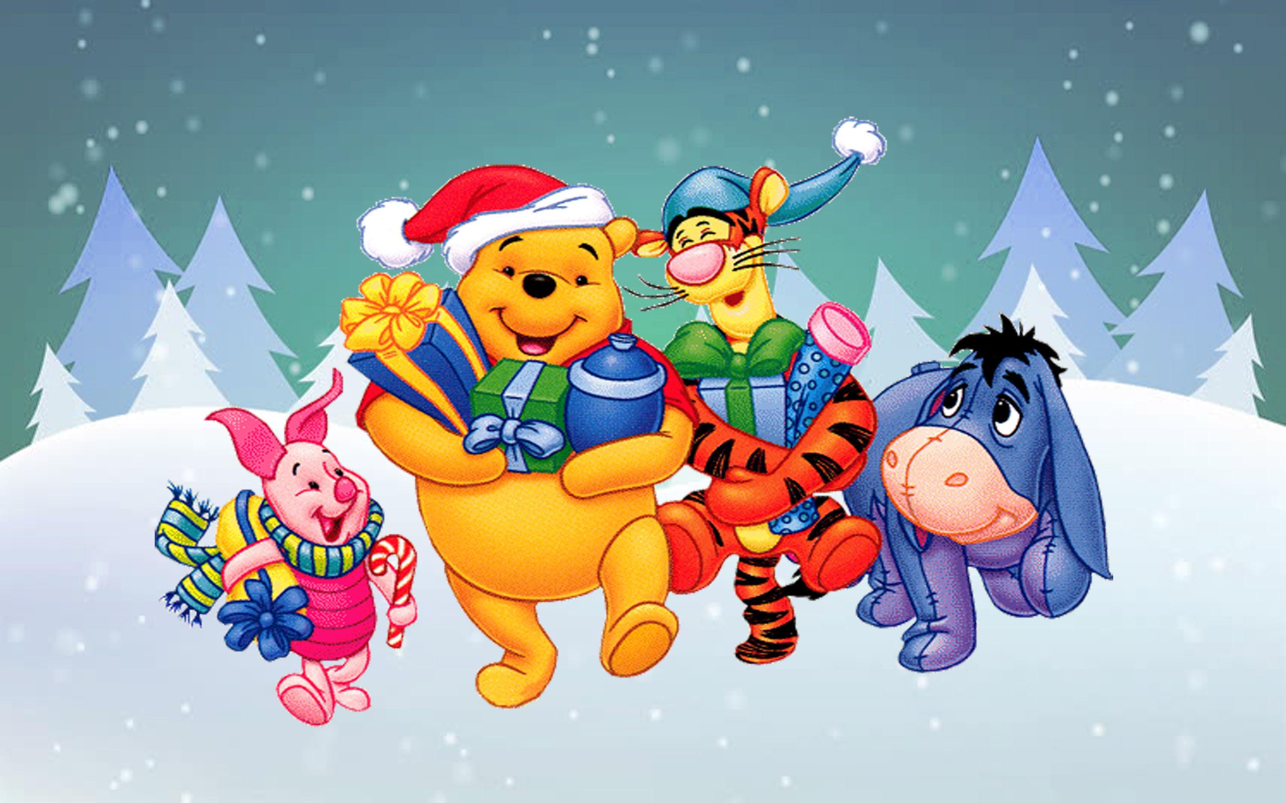 Winnie The Pooh And Friends Cartoon Christmas Gifts HD