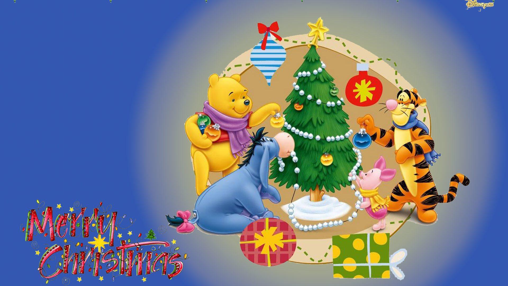 Merry Christmas Winnie The Pooh Decorating The Christmas