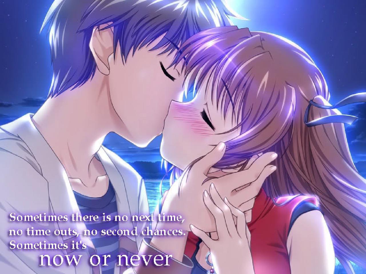 Cute Anime Girl And Boy Kiss Wallpapers - Wallpaper Cave
