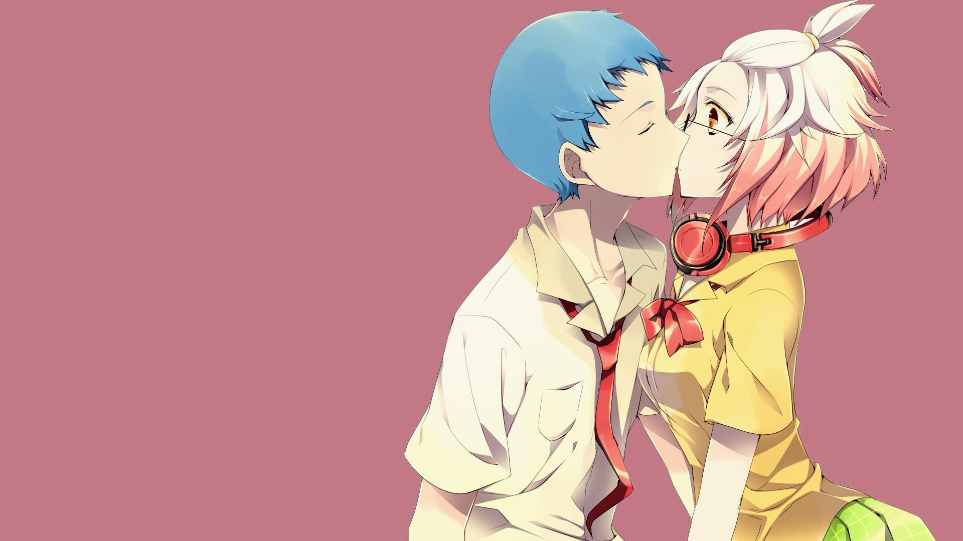 Anime couple surprise kiss wallpapers