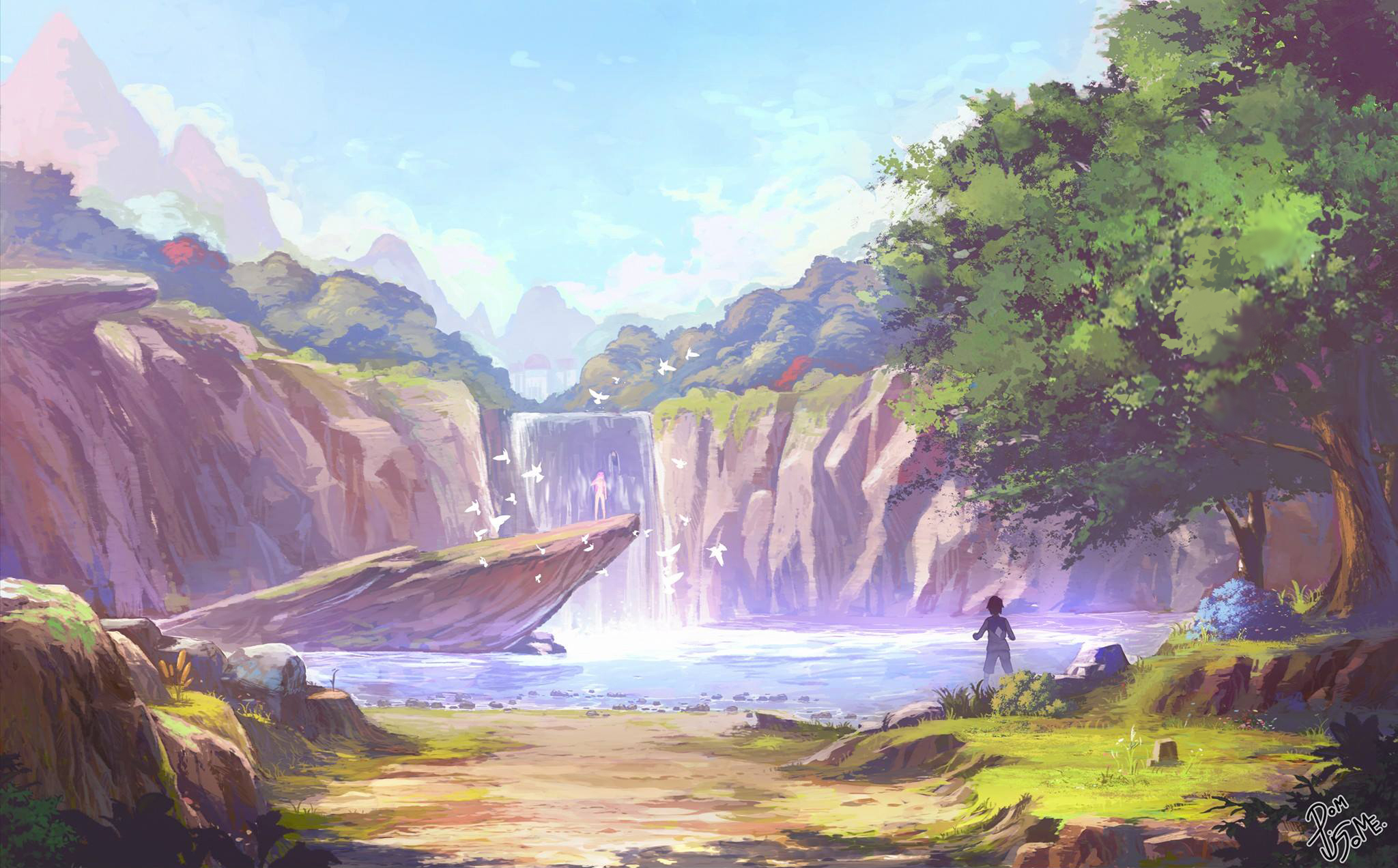 Anime Waterfall Wallpapers - Wallpaper Cave