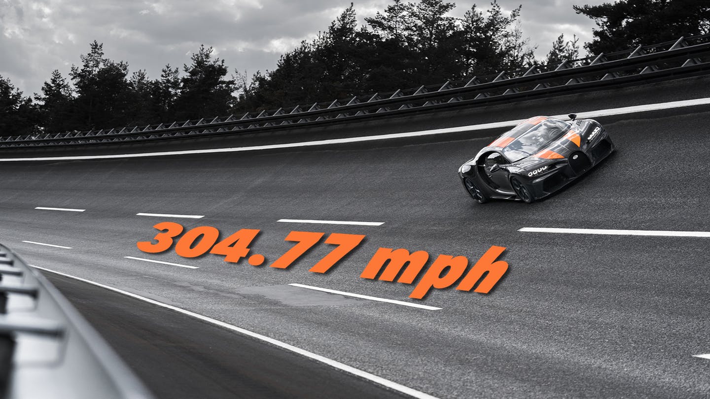 The Bugatti Chiron Hits 304 MPH in World Record Top Speed