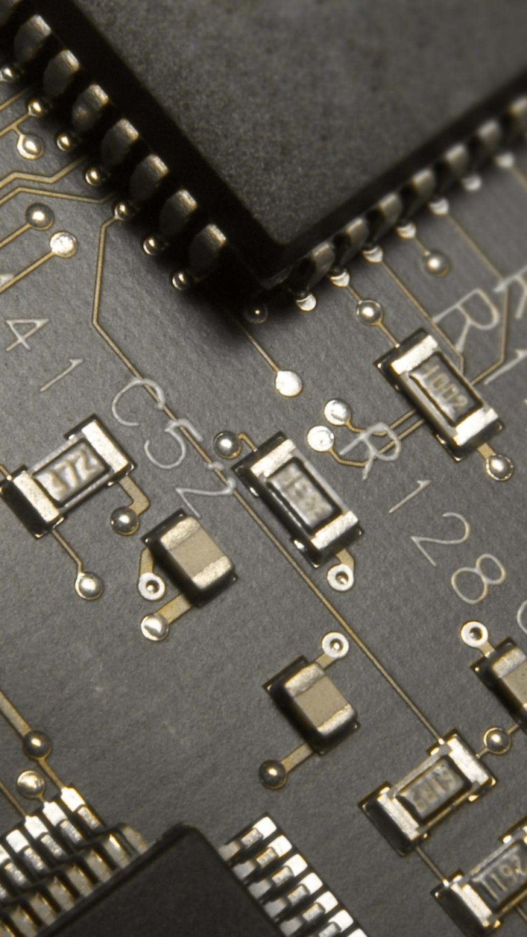 Circuit Board With Chip Android Wallpaper free download
