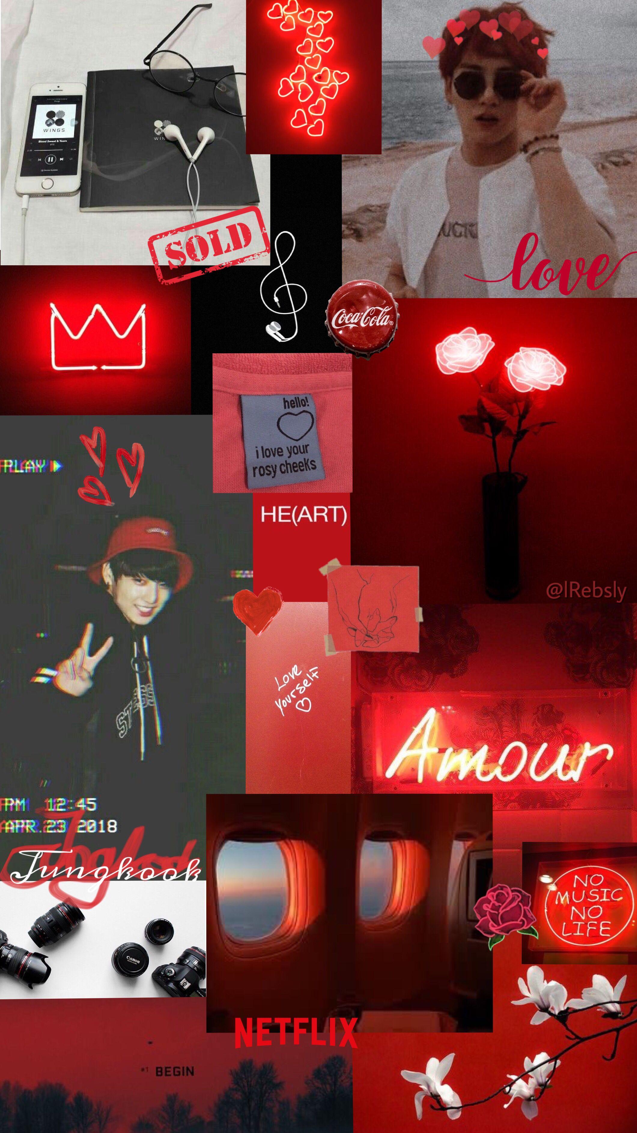 jungkook#bts#red#black#wallpaper#aesthetic. Red