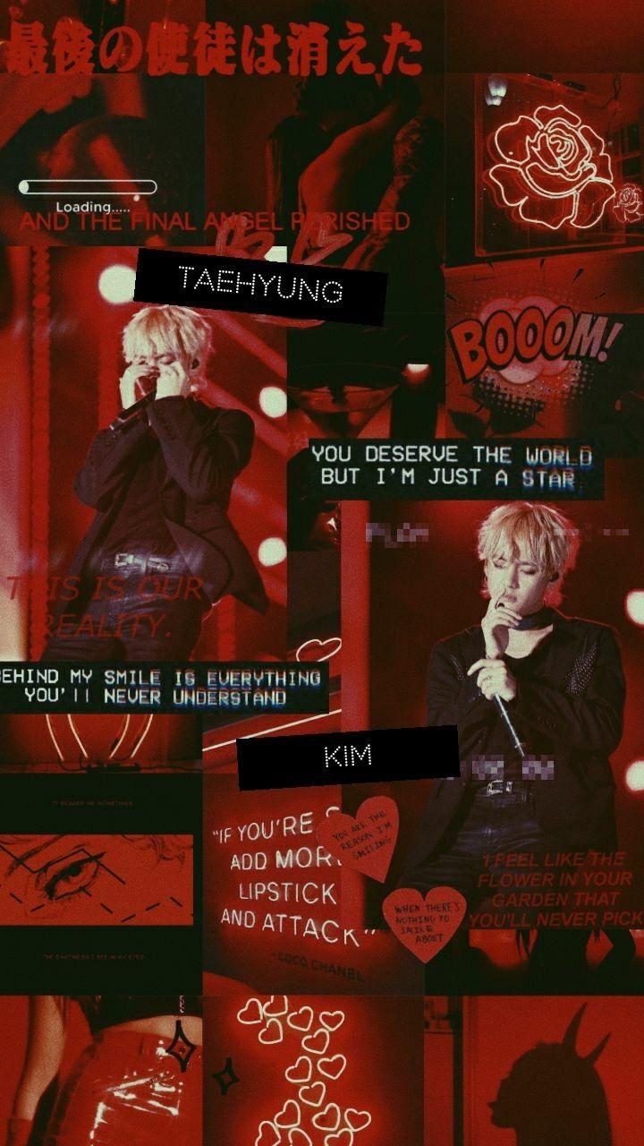 taehyung #wallpaper #aesthetic #red [Autoral]. Bts