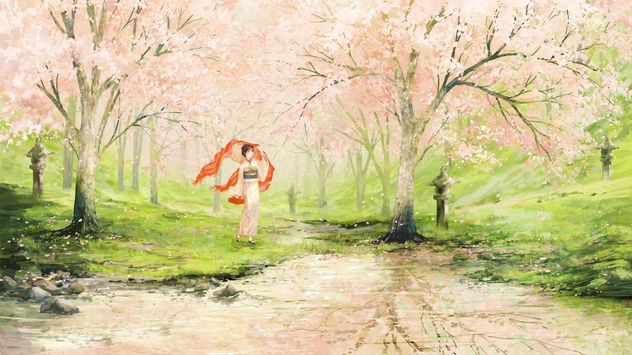 Cherry Blossom Geisha Japan wallpaper. Cherry Blossom