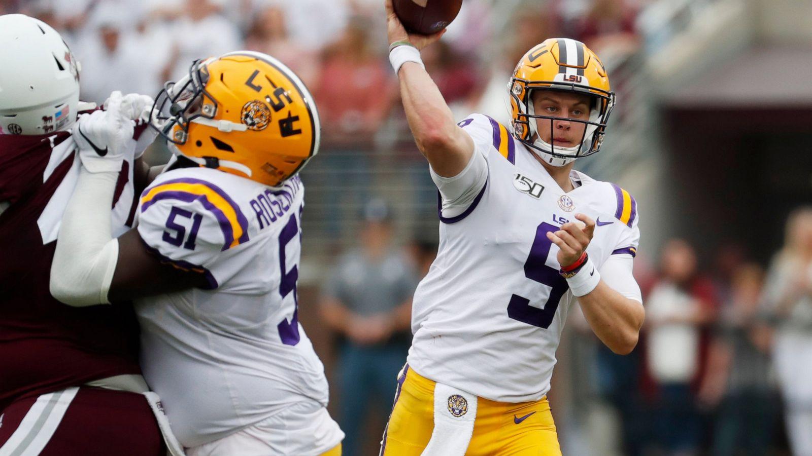 Joe Burrow Throws 4 TDs Passes, No. 2 LSU Routs MSU 36 13