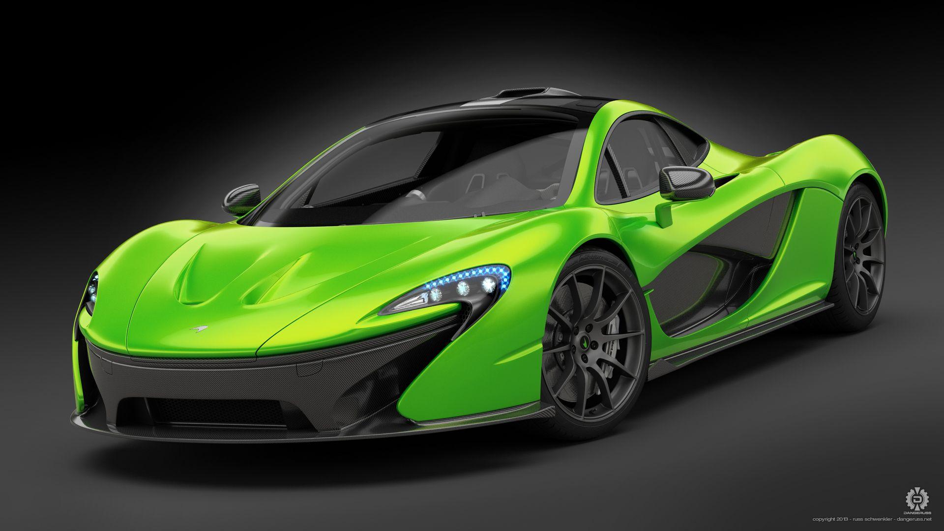 Lime green super sports car with red spoiler Stock Illustration by  ©Trimitrius #157555230