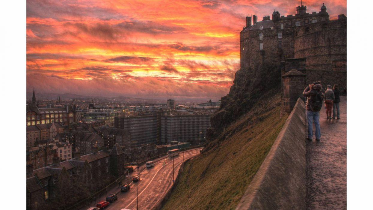 Beautiful Sunset Edinburgh Scotland wallpaperx2160