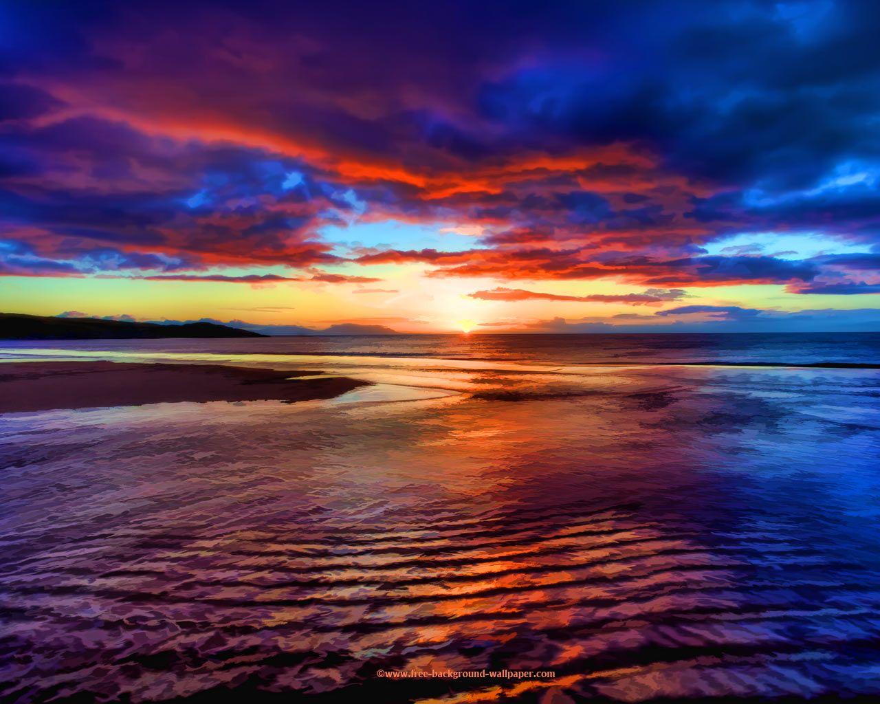 beach sunset picture. Sunset Beach Scotland