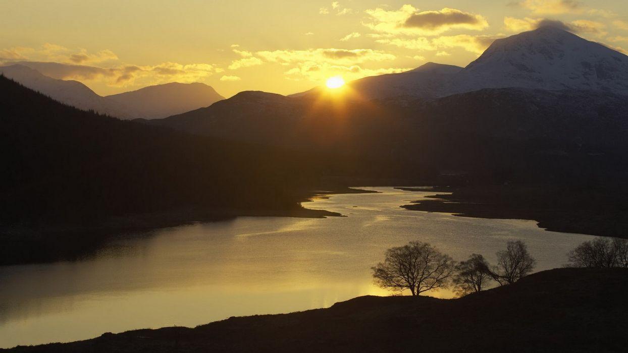 Sunset garry western Scotland Highlands wallpaper