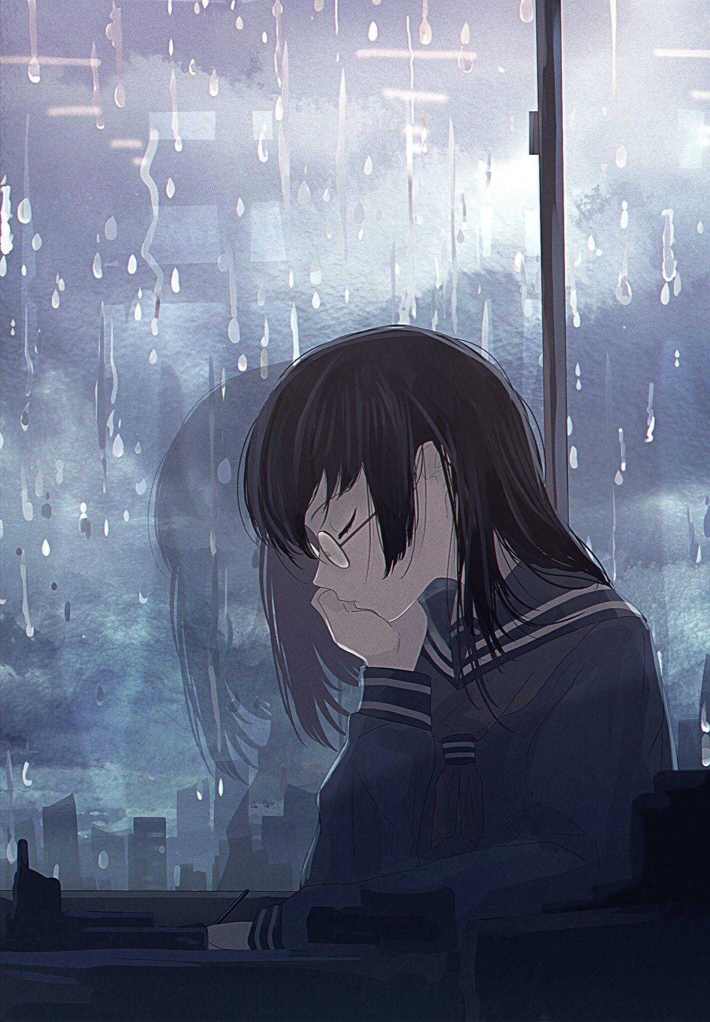 Anime Sad Girl Scenery Rain Wallpapers - Wallpaper Cave