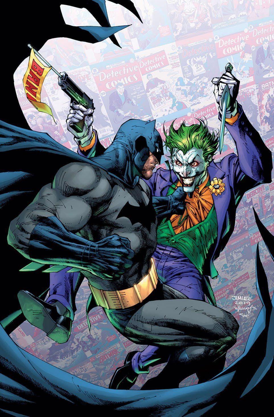 Batman vs Joker Lee cover art for Detective Comics