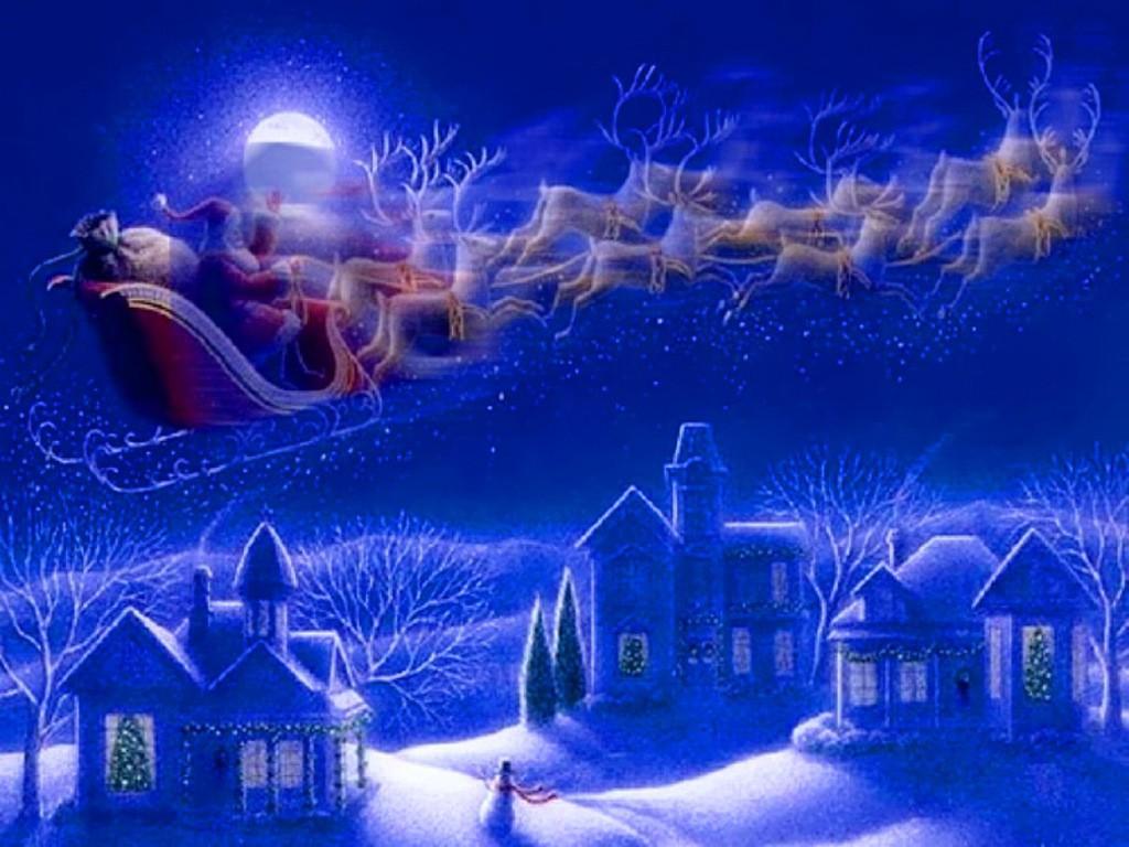 Good Night Wallpaper Santa Claus Sleigh, HD