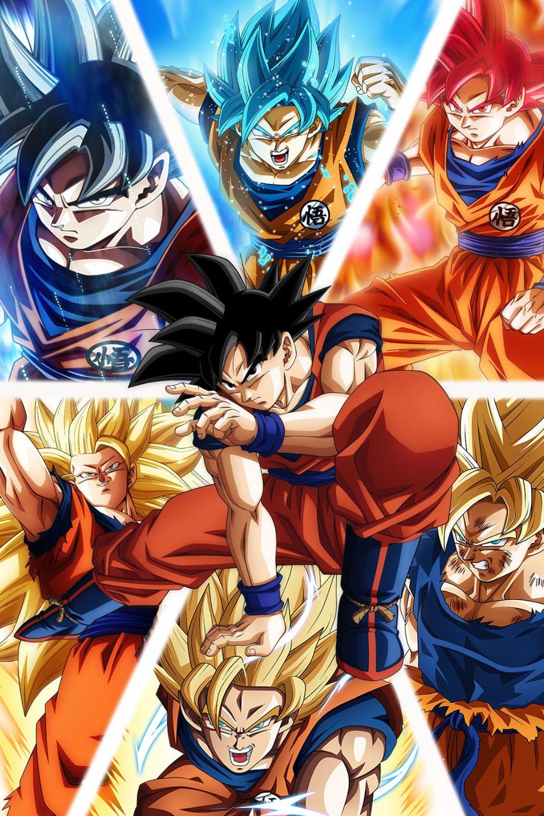 Details About Dragon Ball Z Super Poster Goku From Normal To Ultra