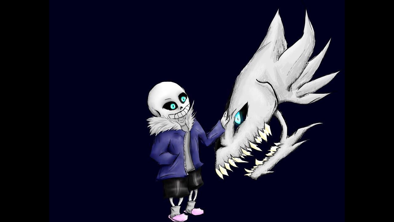 Free download Sans with Gaster Blaster [SpeedPaint] Without