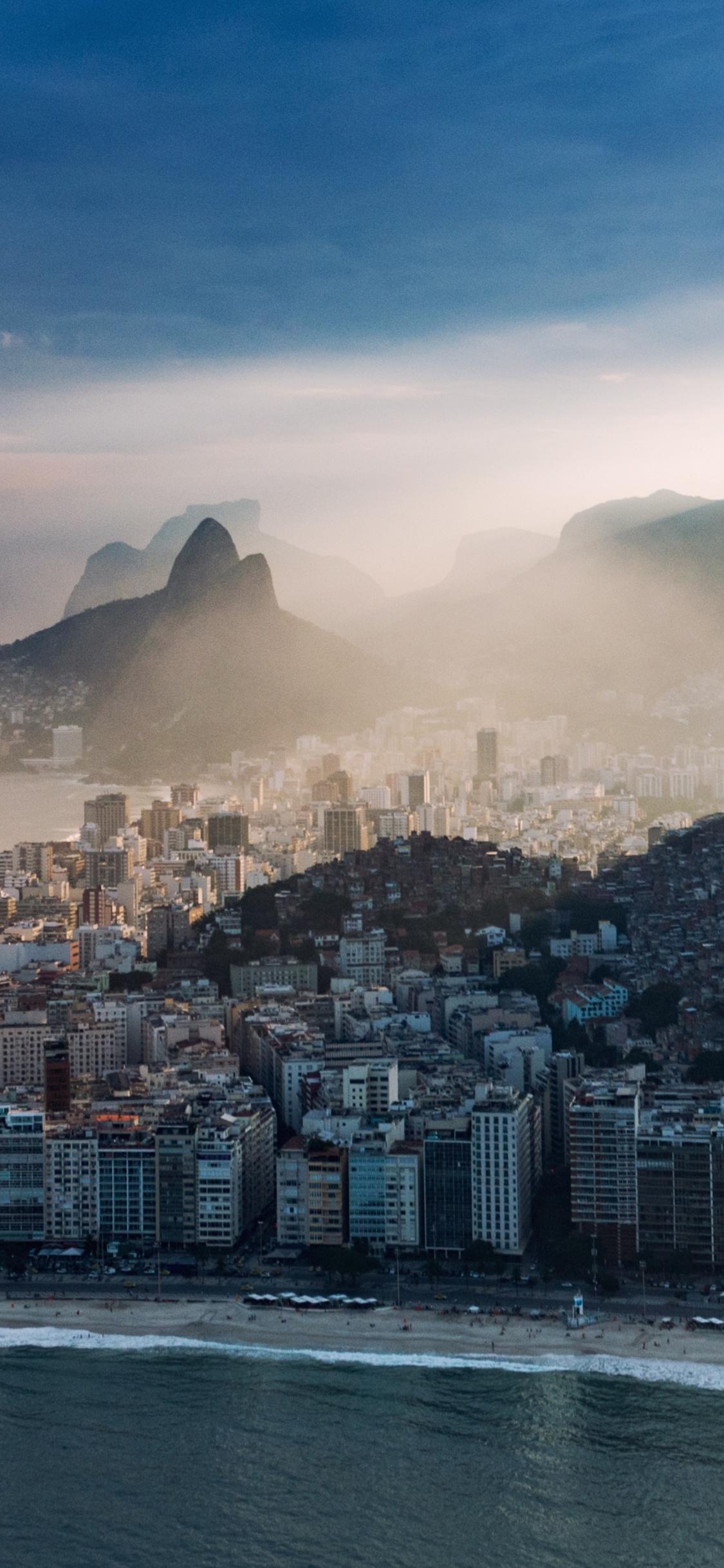 Download 1125x2436 wallpaper rio de janeiro, city, buildings