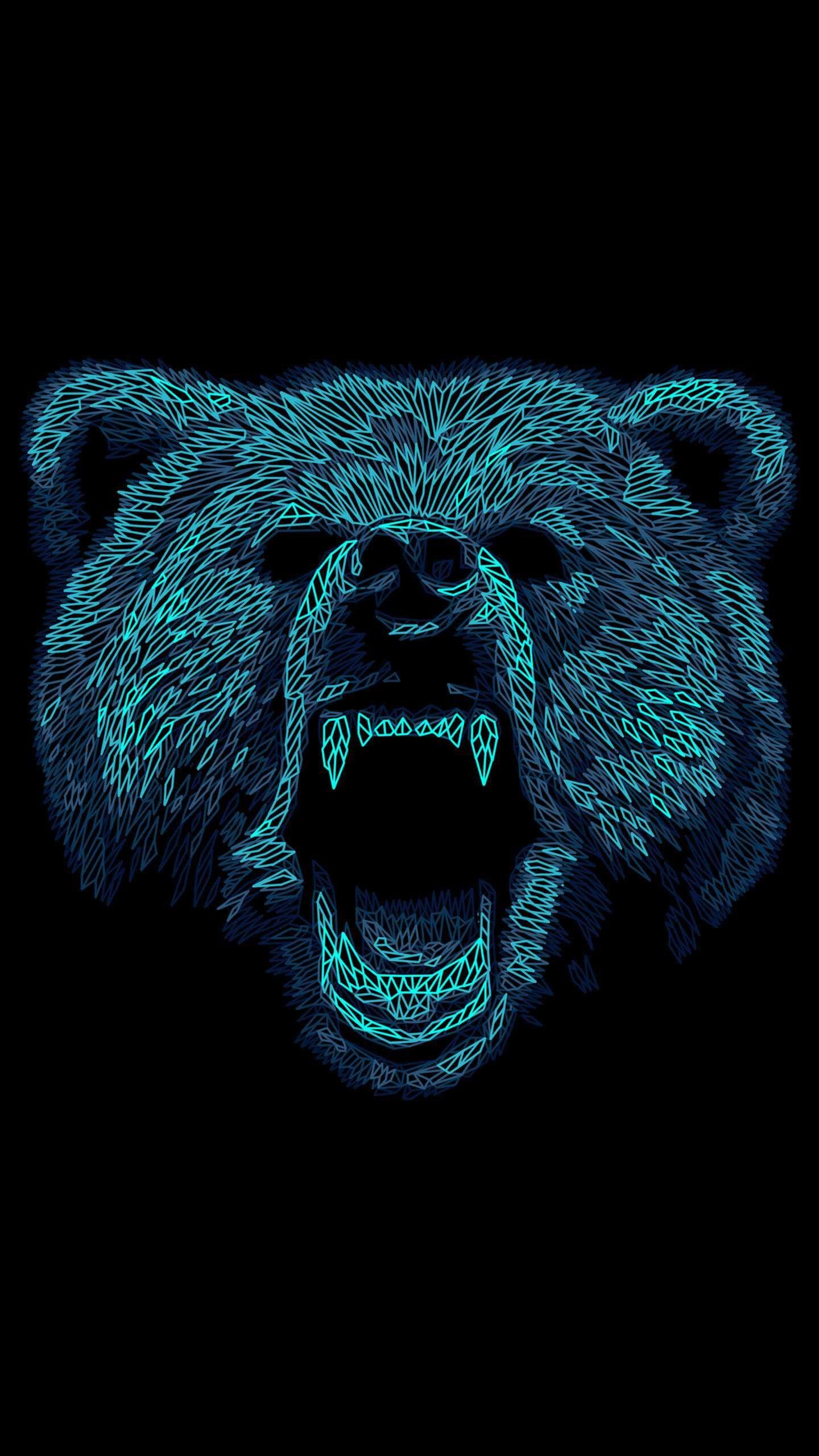 Angry Bear Art iPhone Wallpaper. iPhone wallpaper