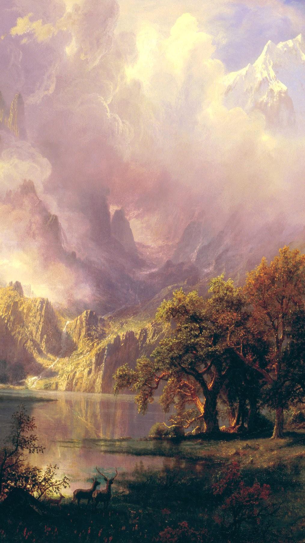 Albert, Bierstadt, Classic, Painting, Art, iPhone, Wallpaper