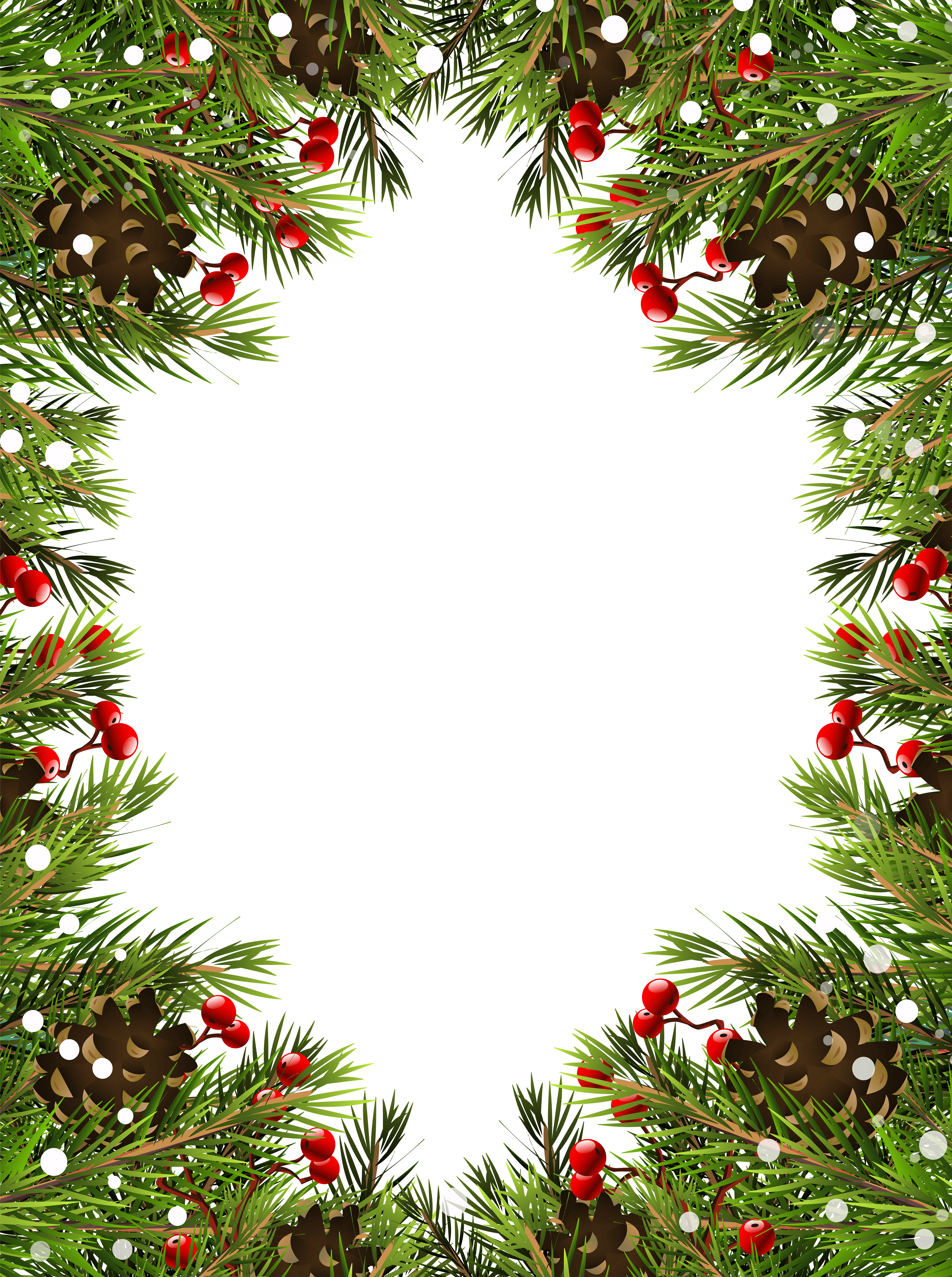 Christmas Border Frame Transparent PNG Image