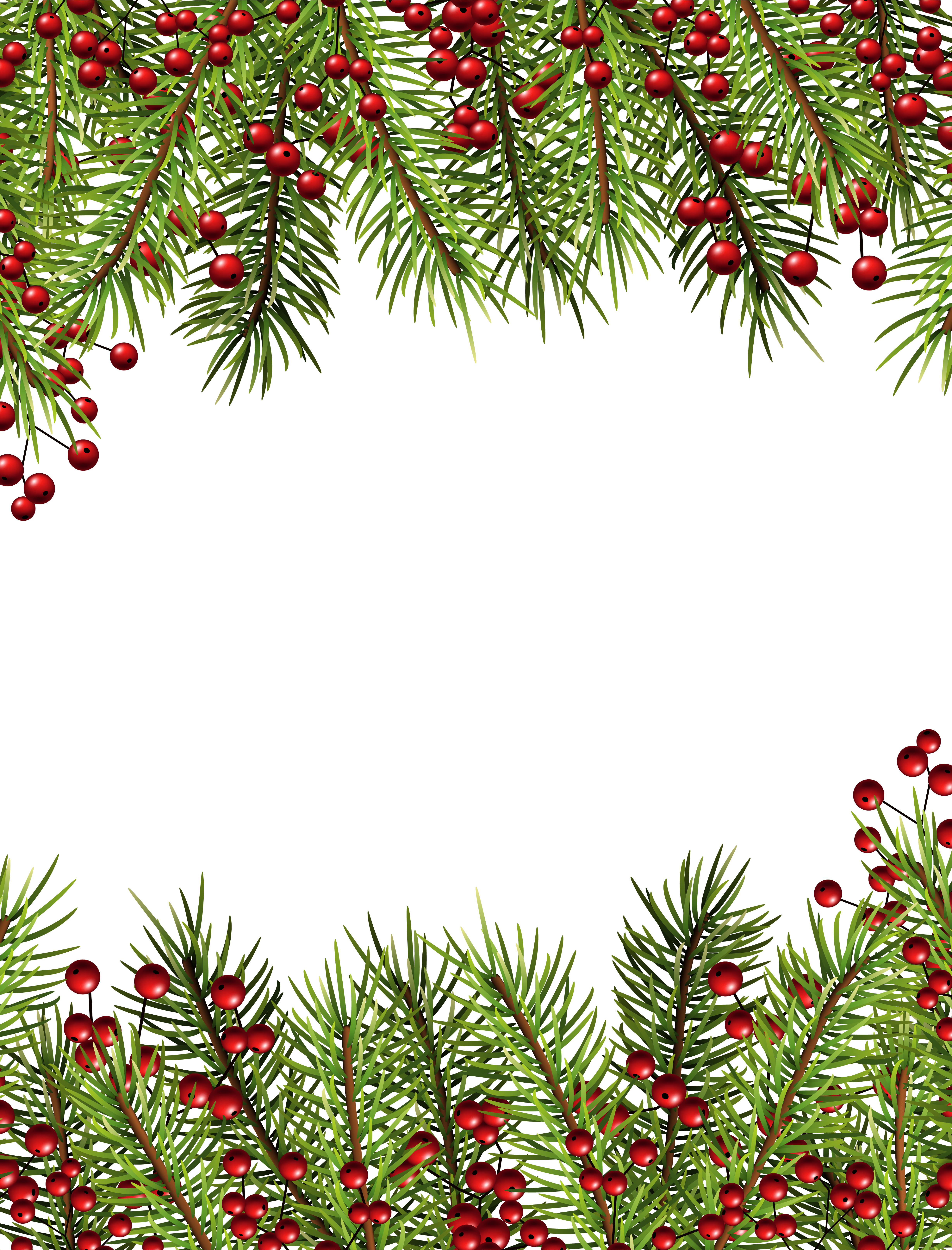 Christmas Holly Transparent Border PNG Frame