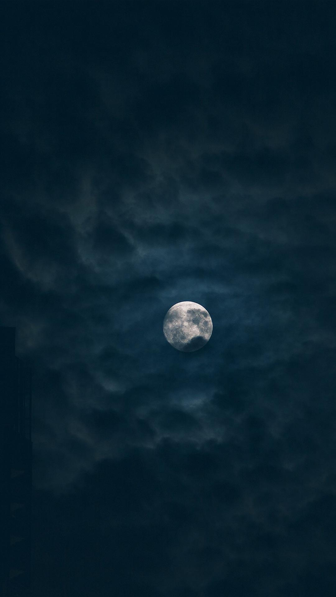 Moon Sky Dark Night Nature iPhone 8 Wallpaper Free Download