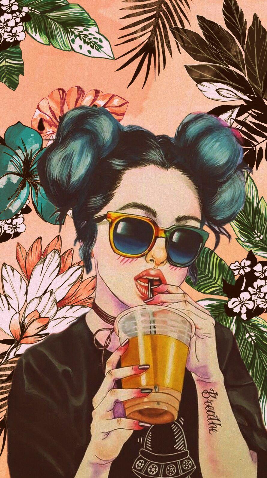 wallpaper girl style look background iphone tumblr art