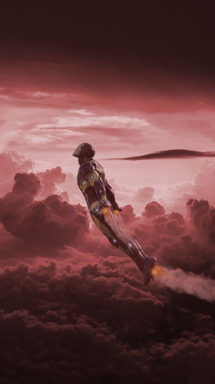Iron Man Fly over Titan iPhone Wallpaper. Iron man flying