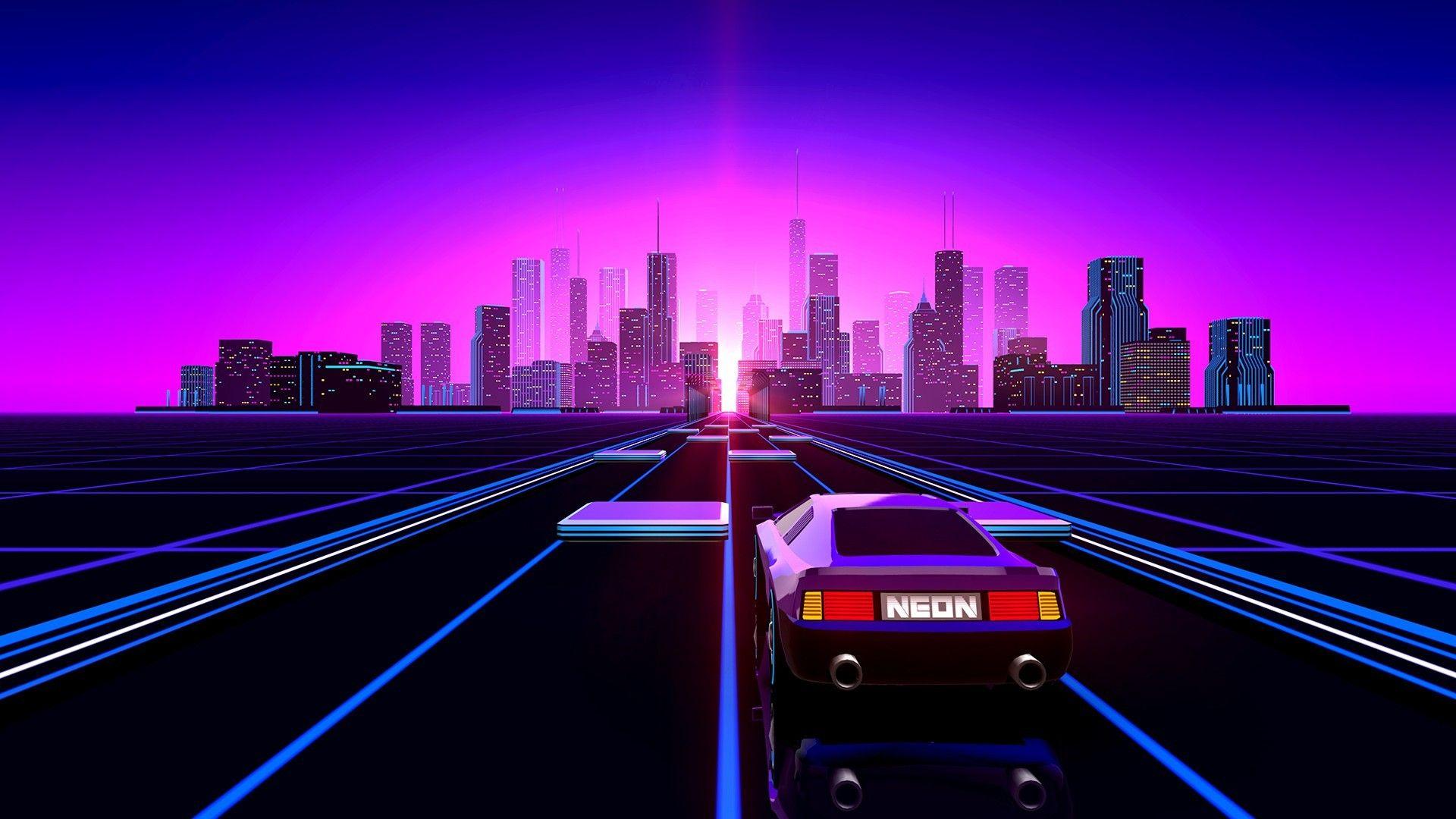 Synthwave Wallpaper. Neon wallpaper, Aesthetic desktop wallpaper, Vaporwave wallpaper