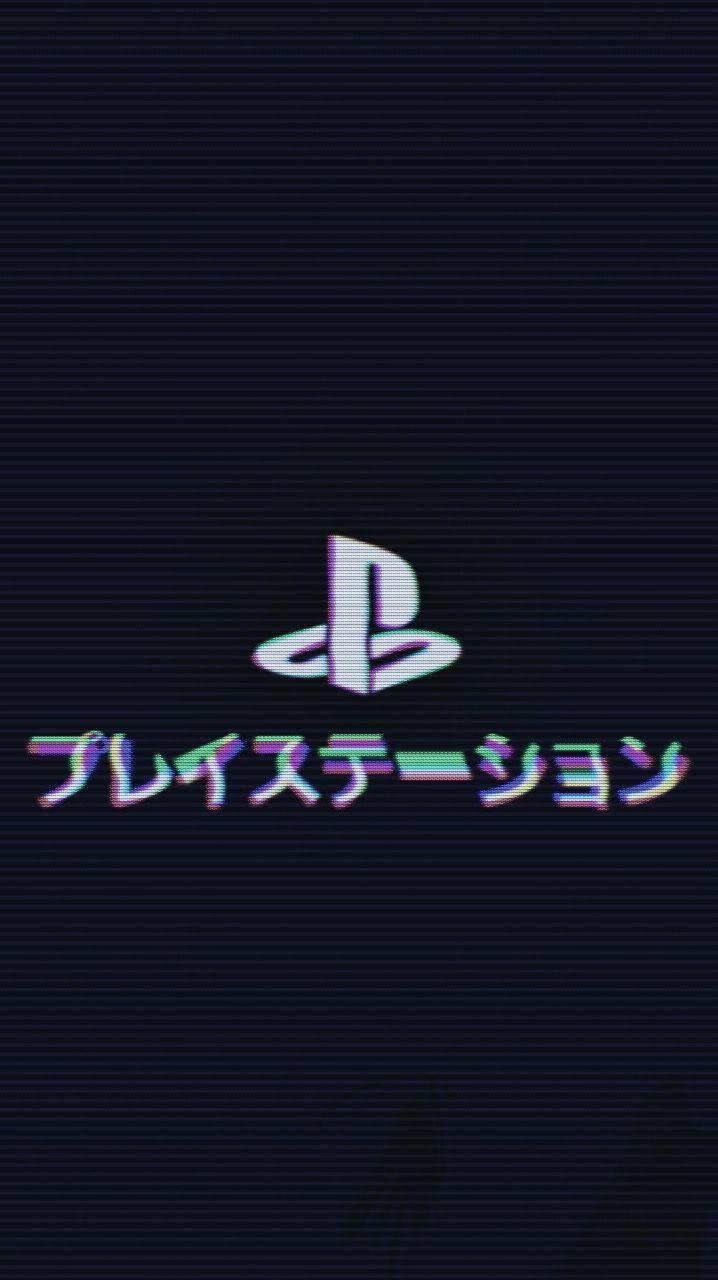 Japanese PlayStation Wallpaper with glitch effect in 2019