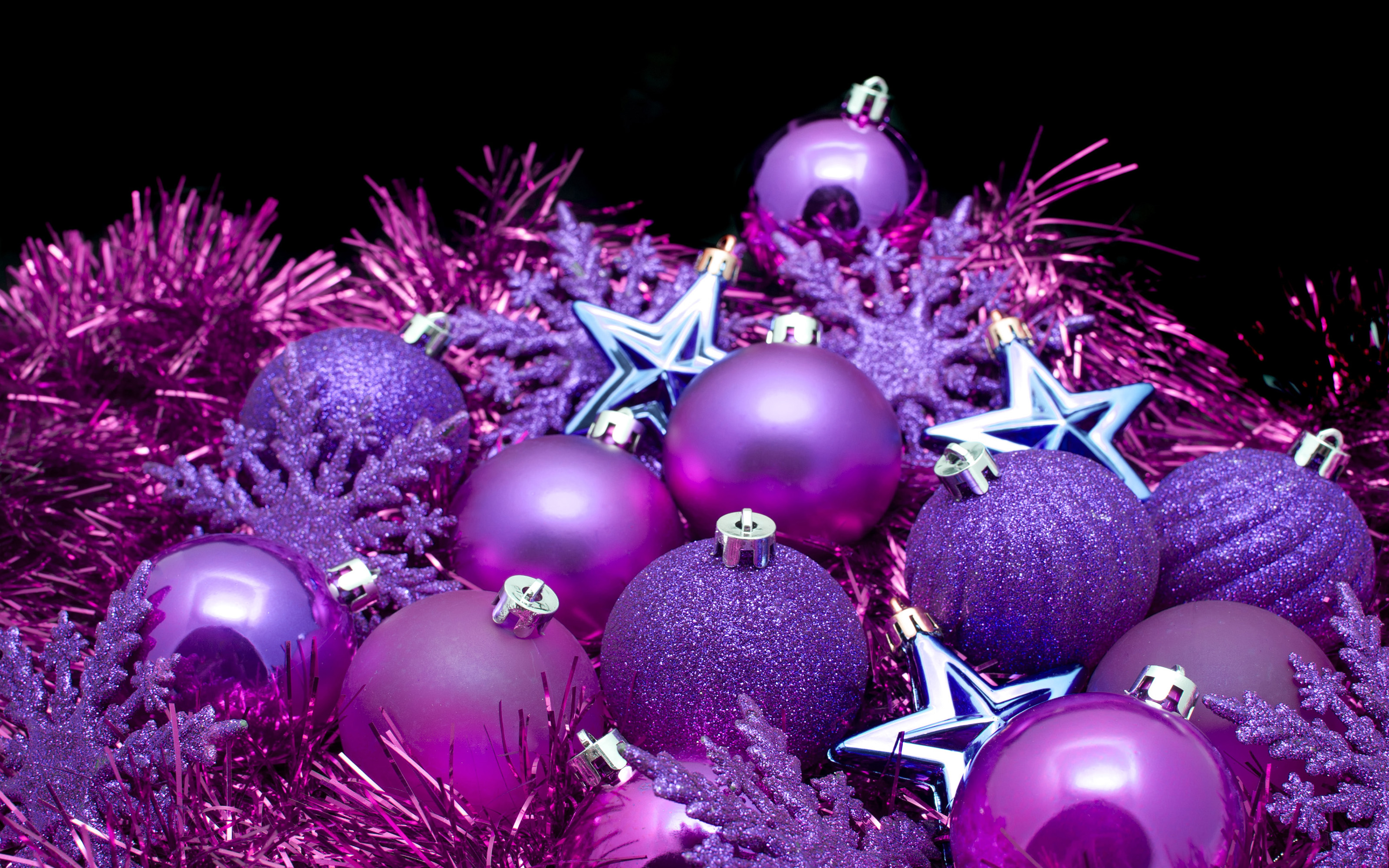 Purple Christmas Decorations HD Wallpaper