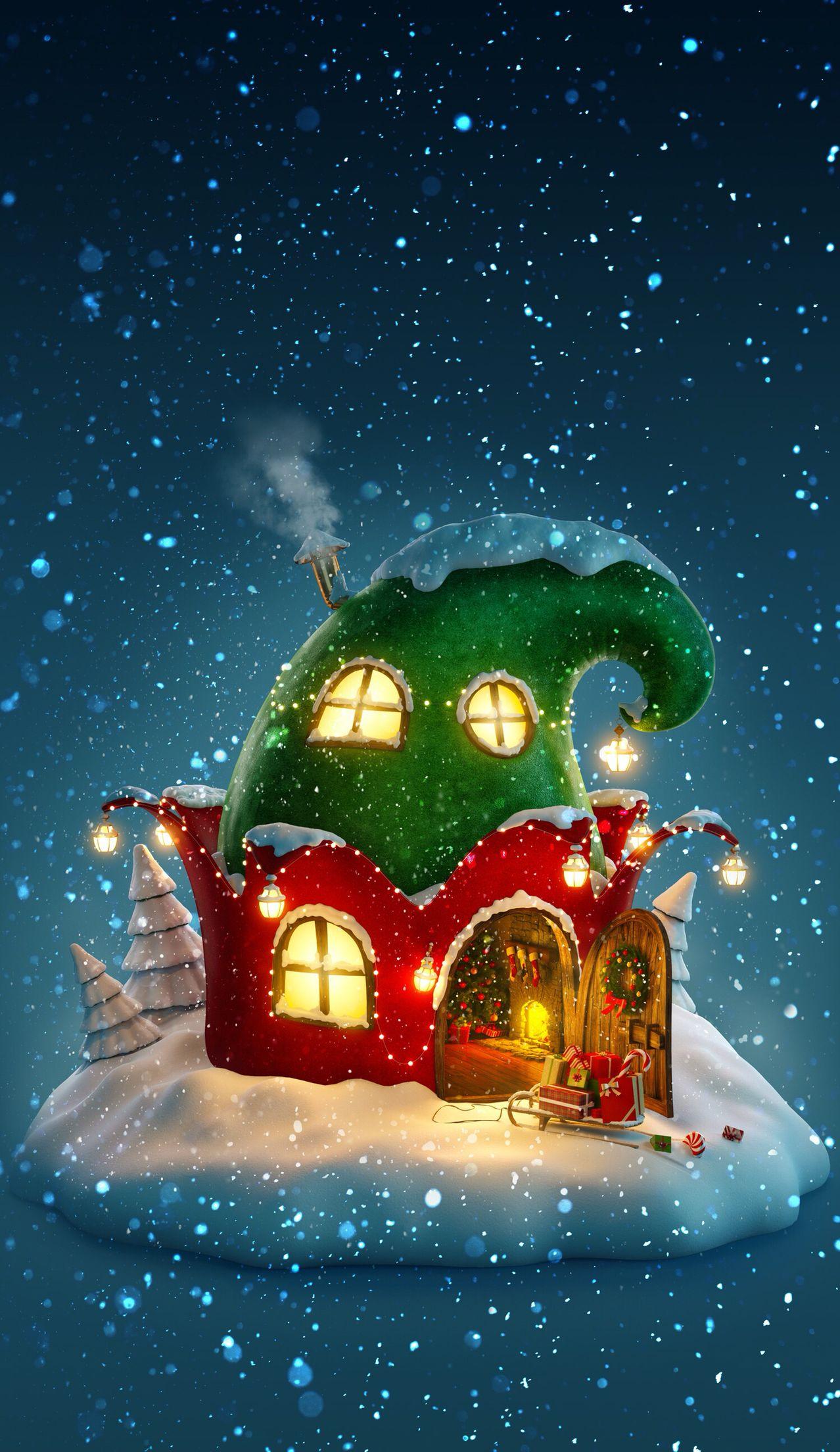 Elf House. Christmas wallpaper, Christmas, Christmas picture