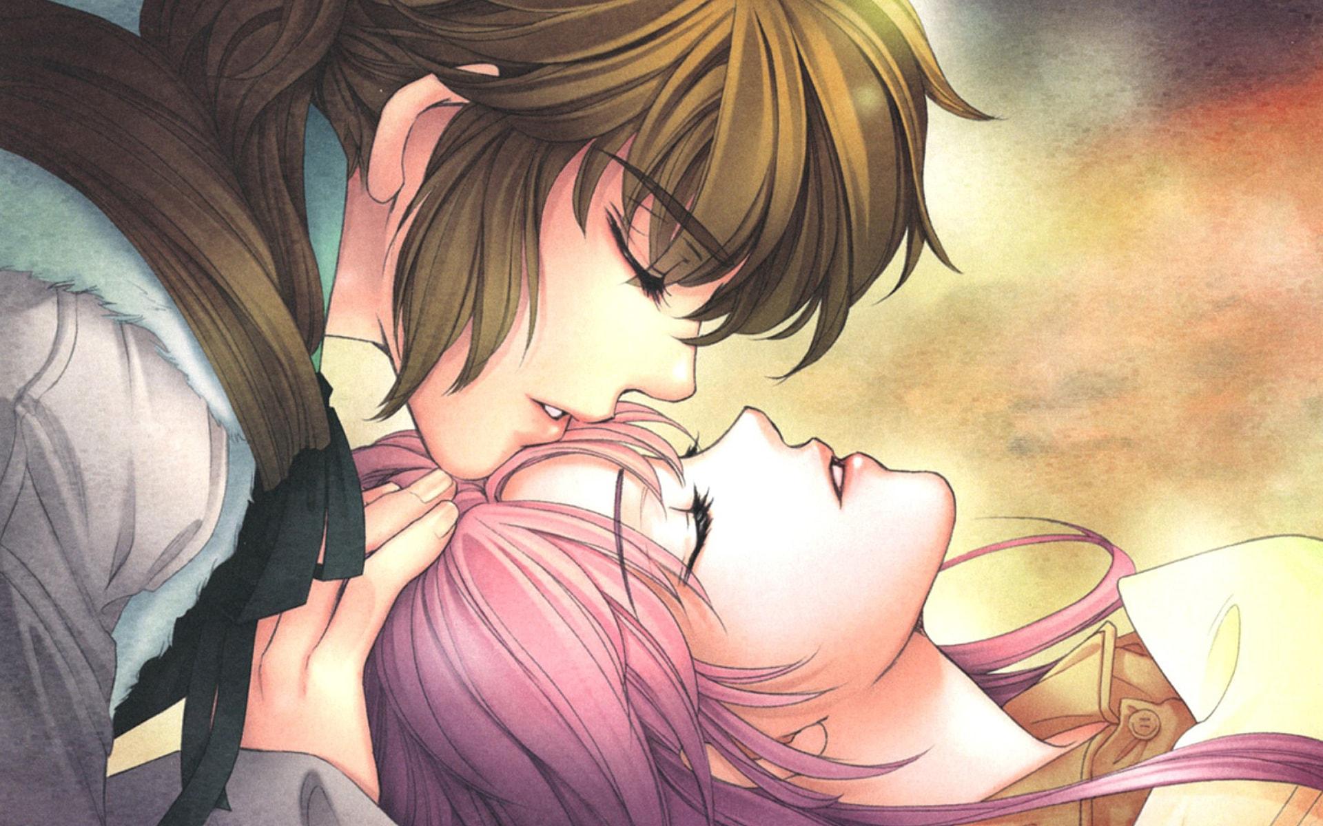 Anime kissing couple wallpaper by _Kith_ - Download on ZEDGE™