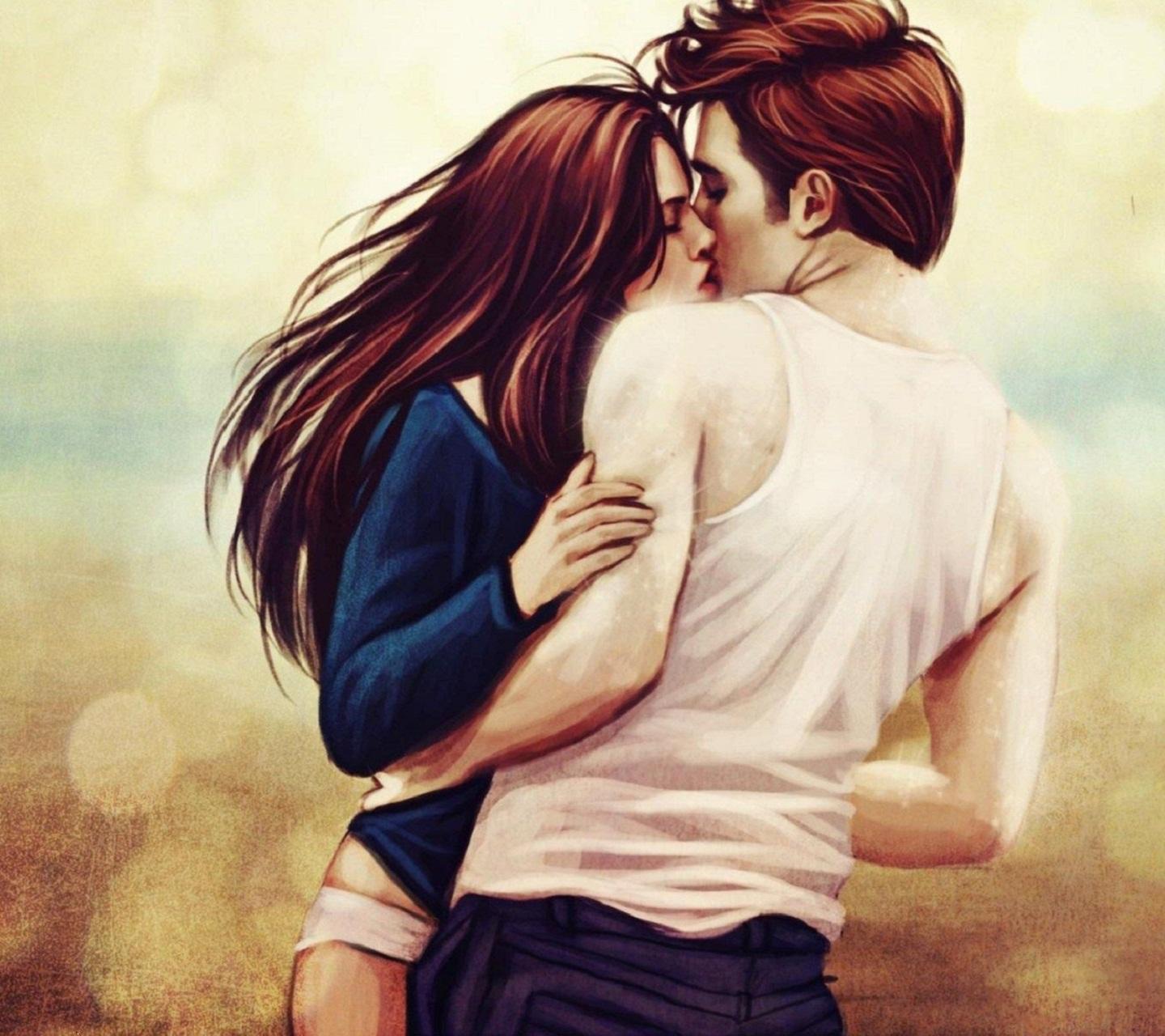 Edward And Bella Animated Love Couple, HD Wallpaper