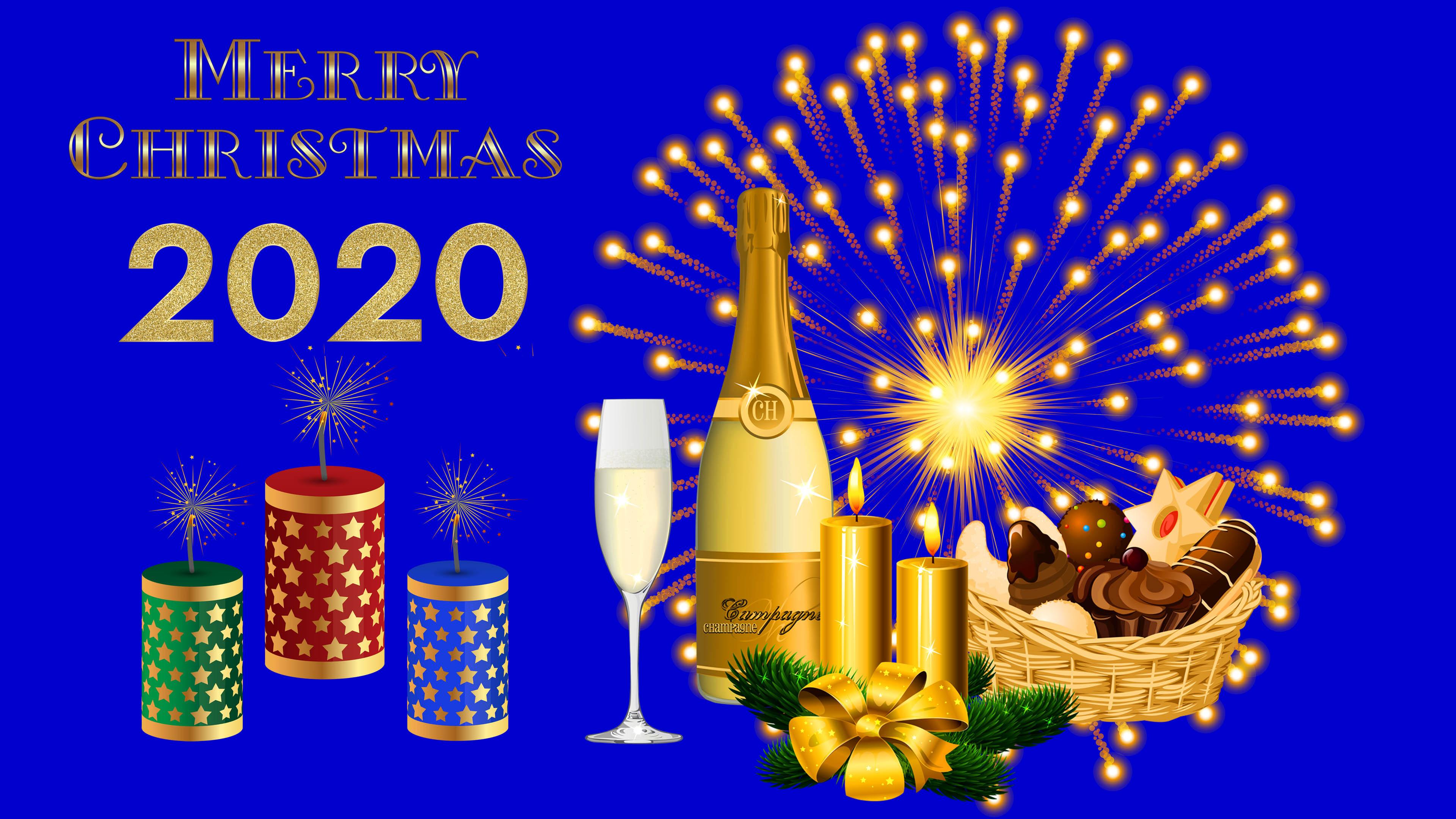 Merry Christmas And Happy New Year 2020 Gold Ultra HD