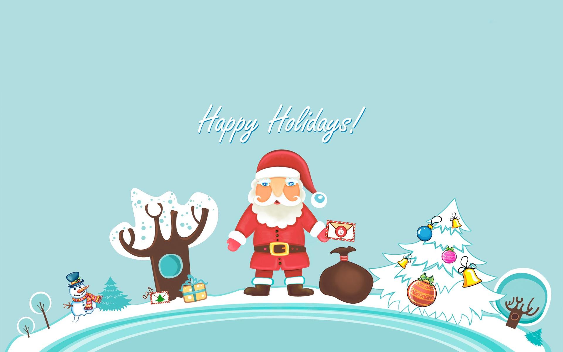 Santa Claus Happy Holidays Wallpaper