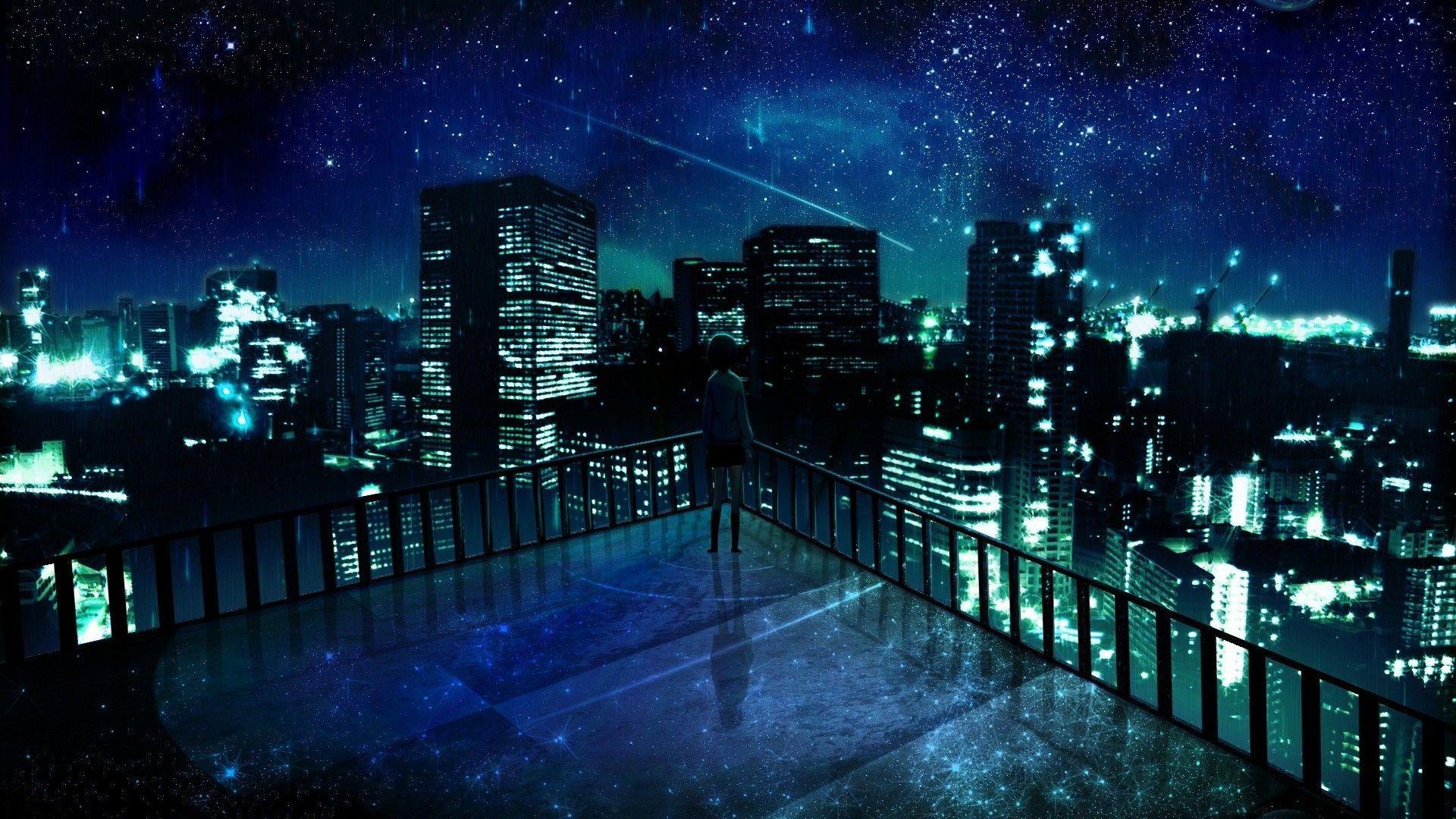 Call of the night anime style cityscape 4k wallpaper