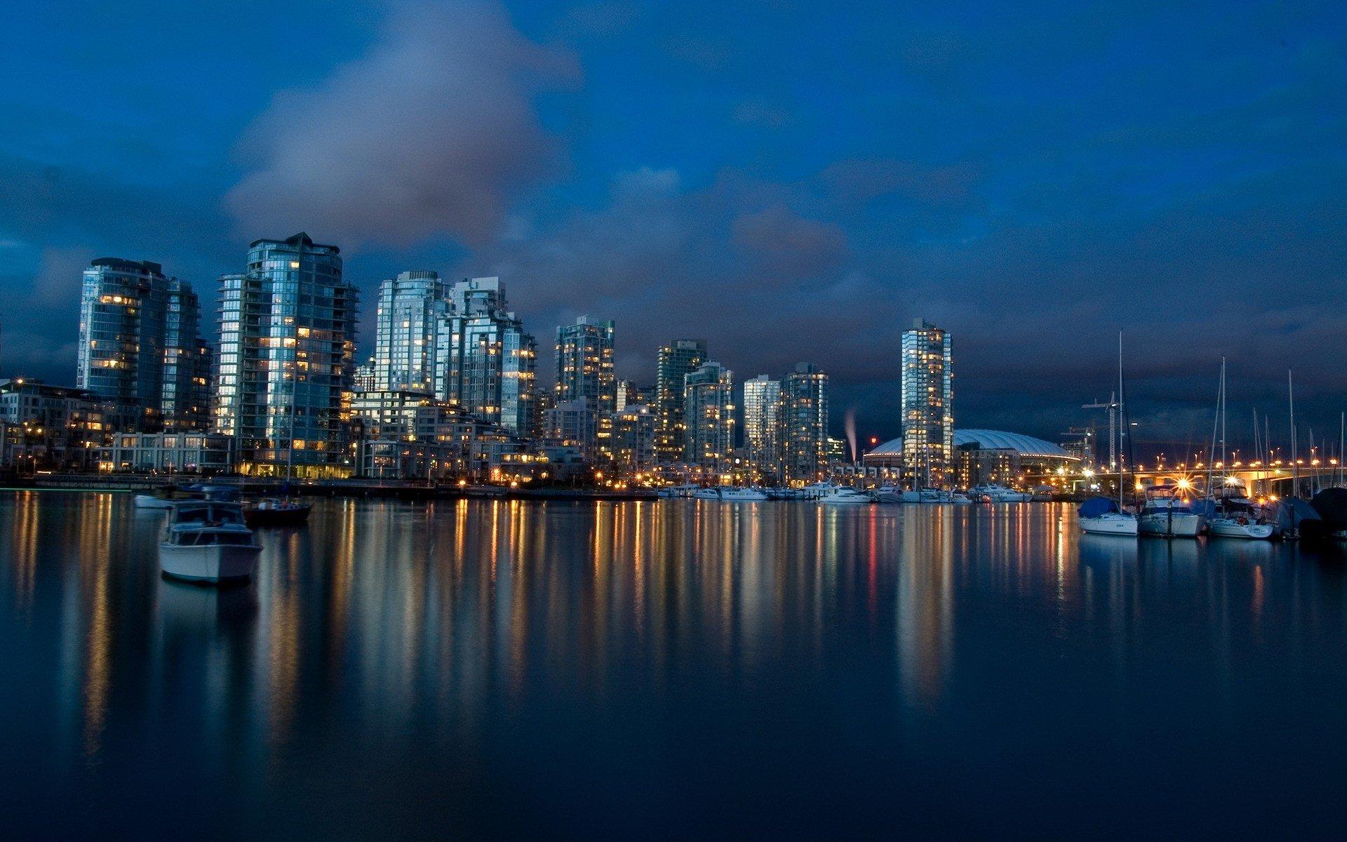 city, Anime, Cityscape, Vancouver, Night HD Wallpaper