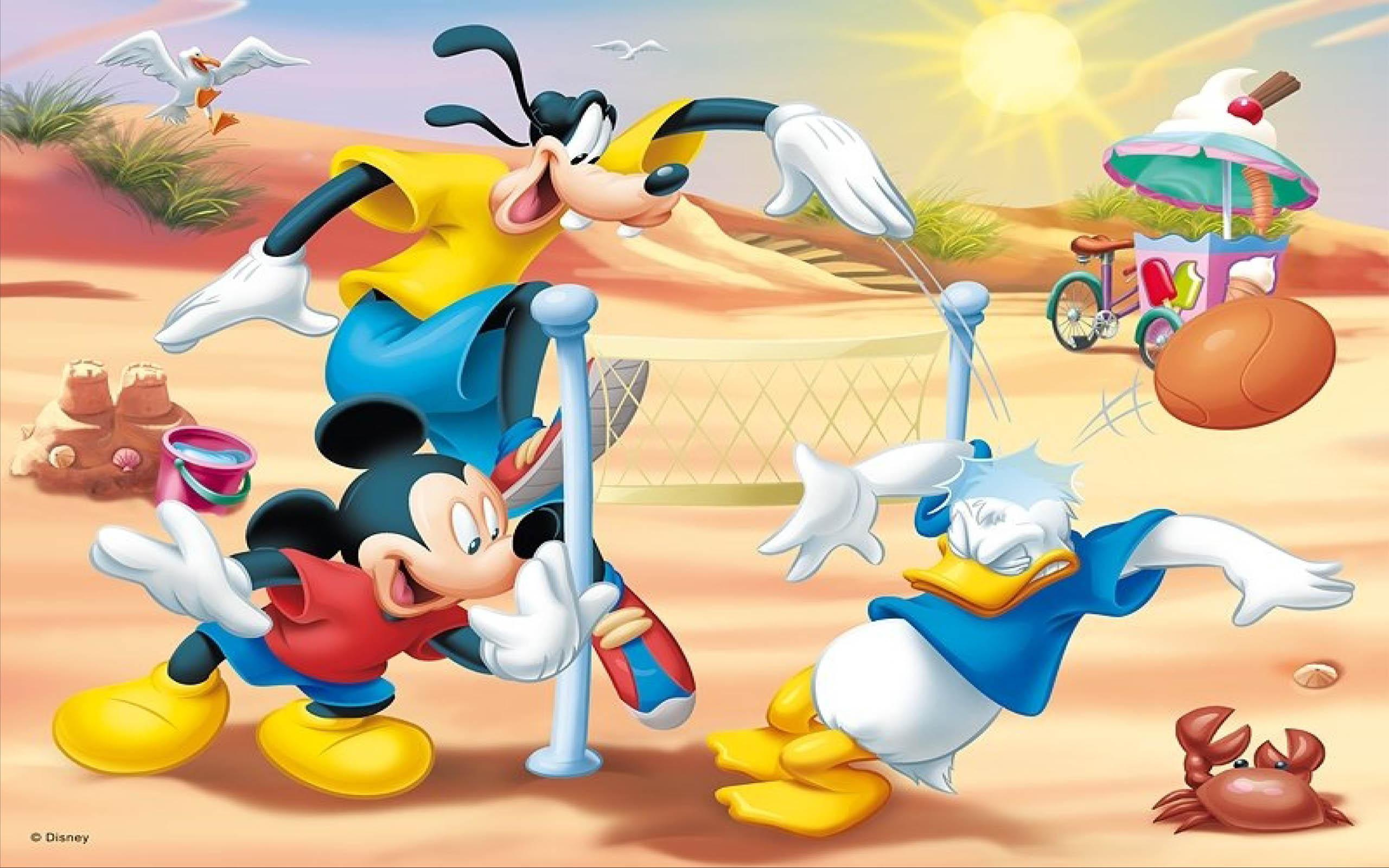 Mickey Mouse Goofy and Donald Duck Beach Volleyball HD