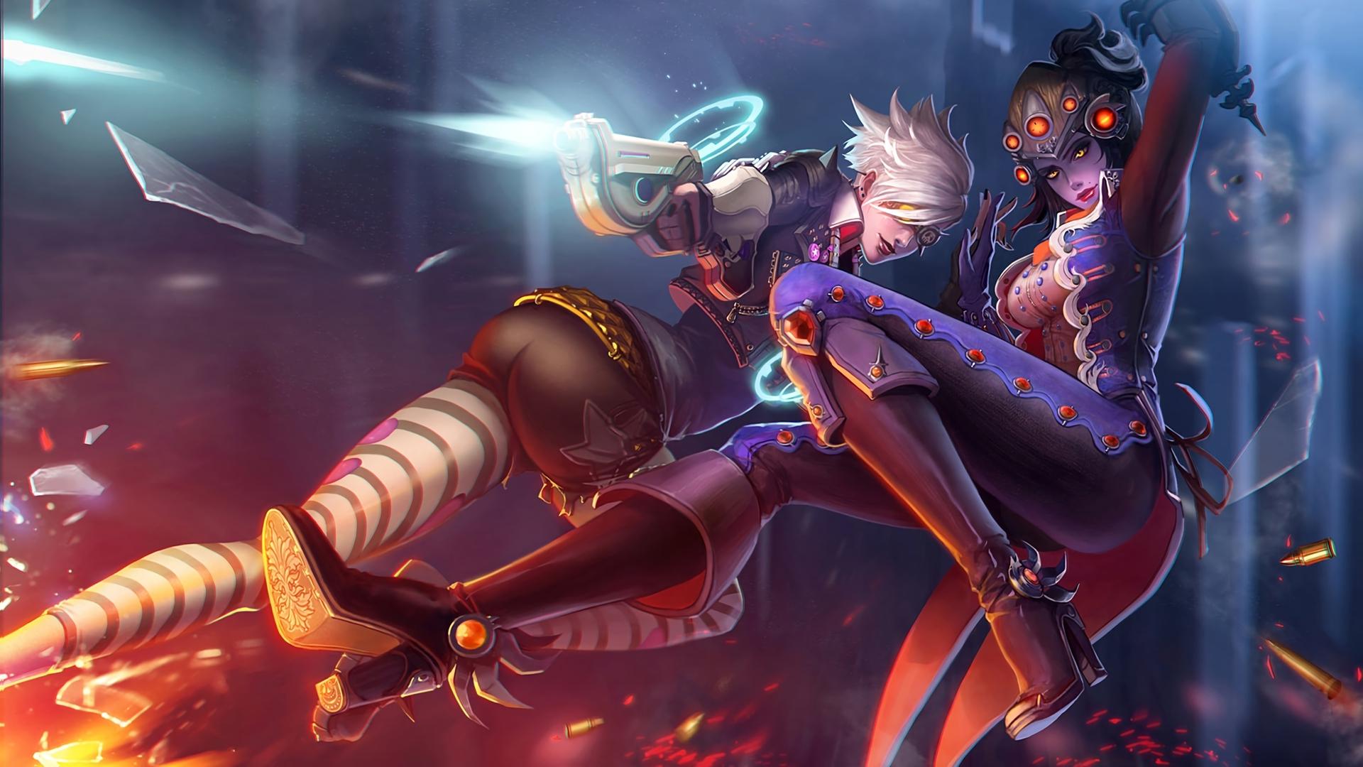 Overwatch, Video games, Tracer (Overwatch), Widowmaker