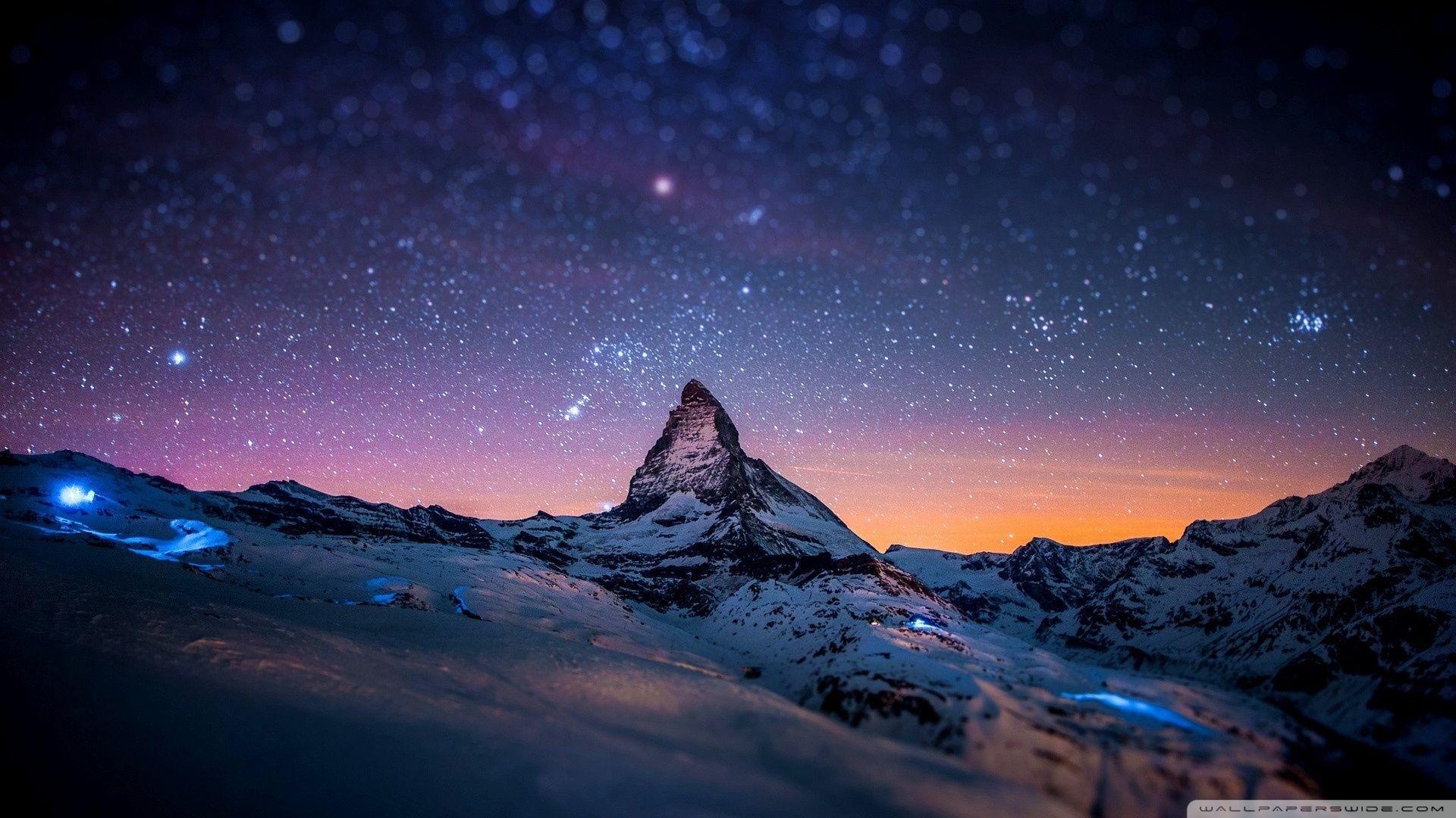 Mountain at Night HD desktop wallpaper, High Definition