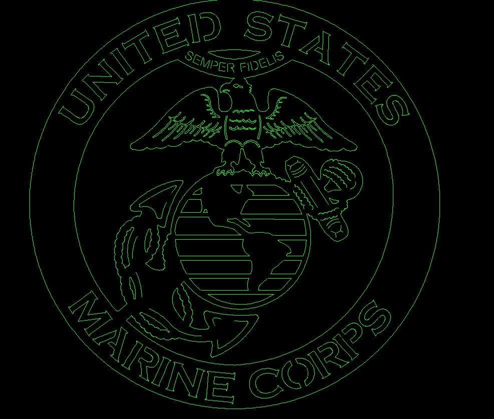 Eagle globe and anchor Marines DXF file for CNC laser
